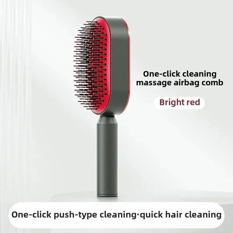 Escova de Cabelo com Botão de Limpeza