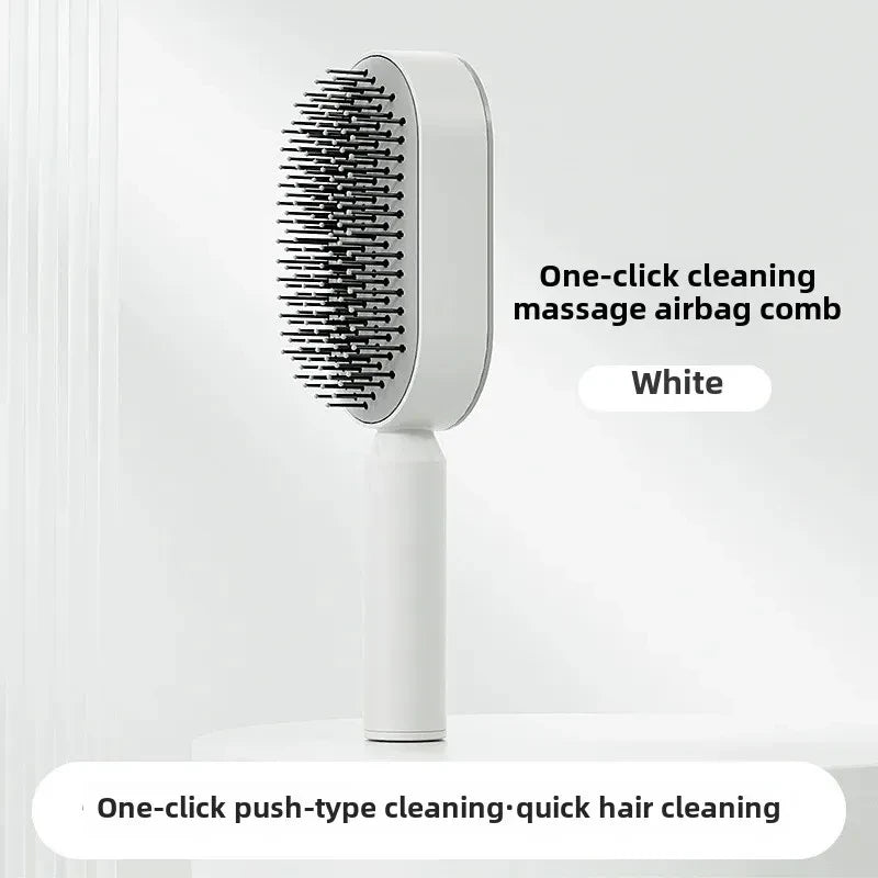 Escova de Cabelo com Botão de Limpeza